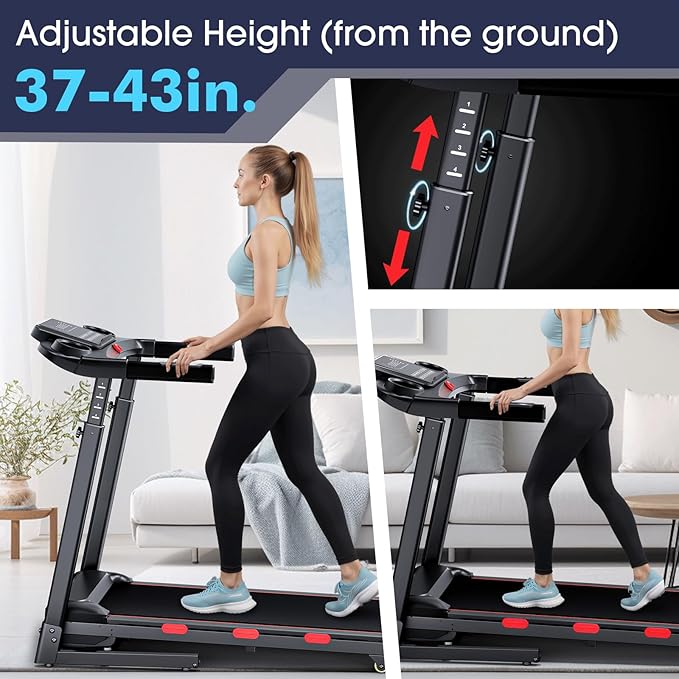 3.5 HP Auto Incline Treadmills for Home - Adjustable Height Handle Bars, 8.7 MPH, Wide Belt, 300+ lb Capacity, APP Control