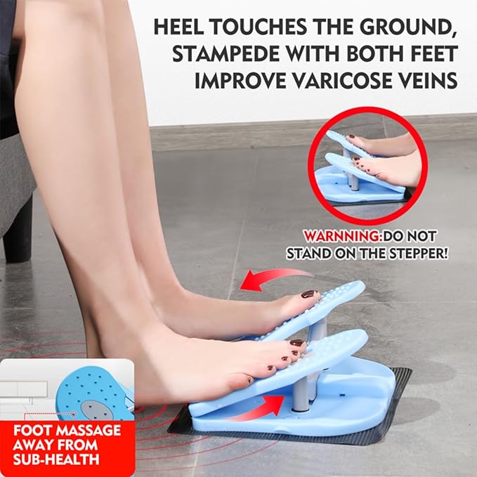 Leg Exerciser for Seniors While Sitting – Under Desk Foot Pedal & Massager for Circulation, Muscle Relief, and Varicose Vein Support at Home or Office