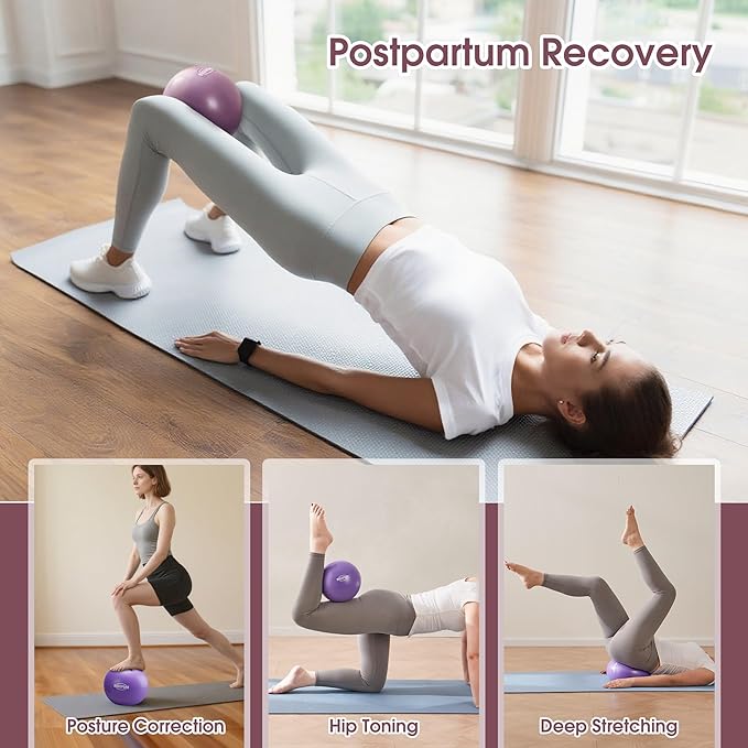 ROSAPOAR Small Exercise Ball - 9 Inch Mini Pilates Ball, Anti-Burst Yoga Ball for Stretching & Core Strength Workout, Physical Therapy & Yoga at Home Gym & Office