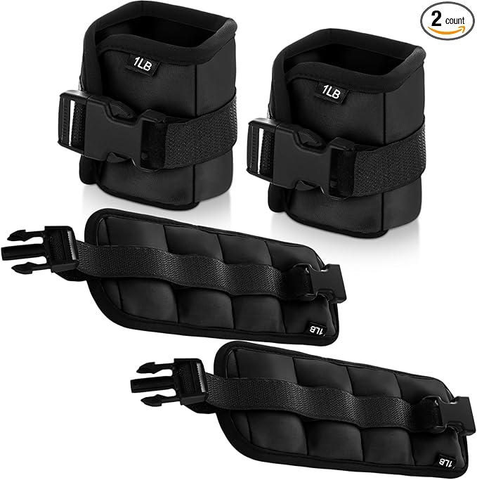 2 Pairs Ankle Wrist Weights for Land or Aquatic Exercise Aqua Cuffs Aqua Aerobics Fitness Bands for Ankle and Wrist Adjustable Weights for Swimming Pool Workout Equipment