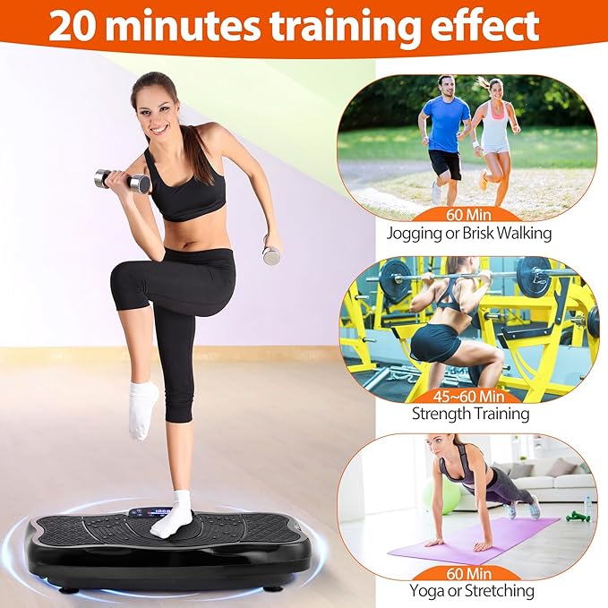 Vibration Plate Exercise Machine, Shaking Whole Body Workout Vibration Platform Lymphatic Drainage, Power Waver Vibrate Stand Machine for Home Fitness Weight Loss