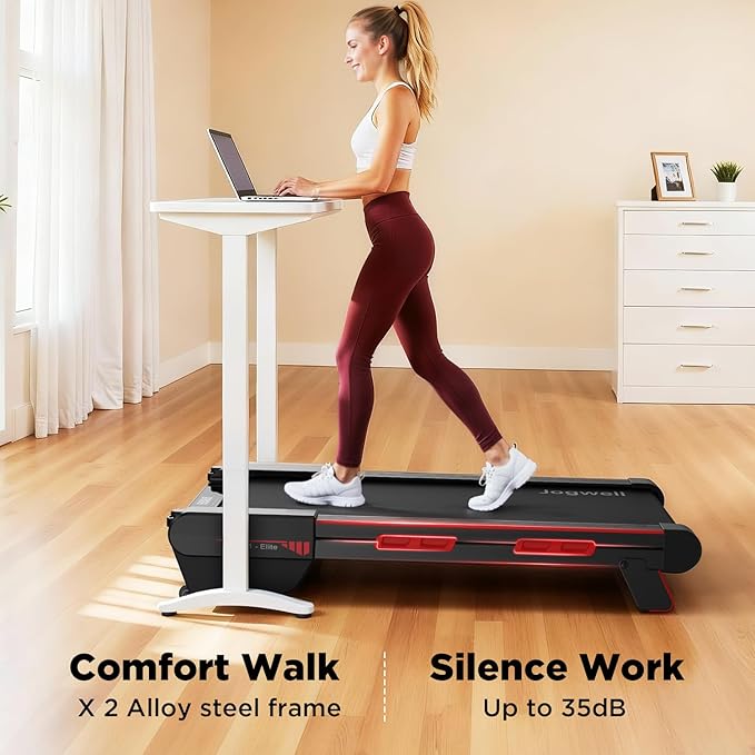 Jogwell Walking Pad Treadmill with 20%/15%/12% Auto Incline, 350lbs Capacity Treadmills for Home Office Under 35dB, Spacious Running Area, Vertical Storage, 3/3.5HP Brushless