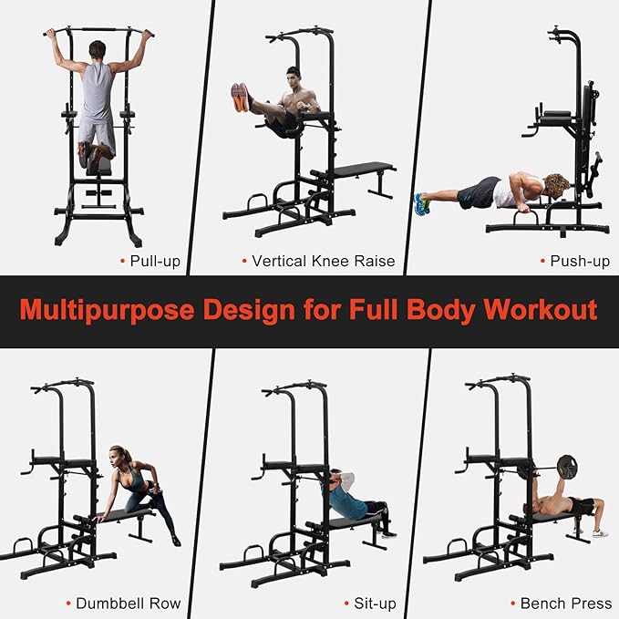 Adjustable Height Dip Bar Station, Heavy Duty Dip Station for Home Gym,Multi-function Dip Station Pull Up Bar Full Body Strength Training Workout Fitness Equipment for Tricep Dips