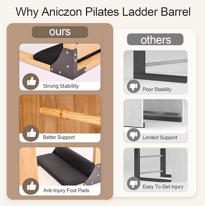 Ladder Barrel, Pilates Exercise Equipment for Building Strength and Flexibility, Strength-Training Tool, Workout Equipment for Home Pilates Gym or Studio Use