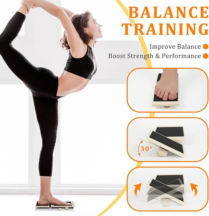 Adjustable Balance Board for Ankle & Foot Strength – Single-Leg Stability Trainer for Balance, Mobility, Calf Flexibility & Core Control – Foot Exercise Equipment for Home, Office, Gym & Rehab