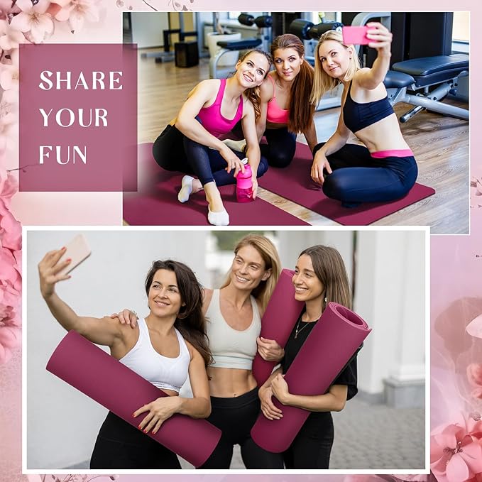 Timgle 12 Pack Yoga Mat Bulk, 4mm Thick Extra Long Sports Mat Anti Slip Tear Resistant Yoga Exercise Set for Fitness Stretching Home Workout Gym and Studio