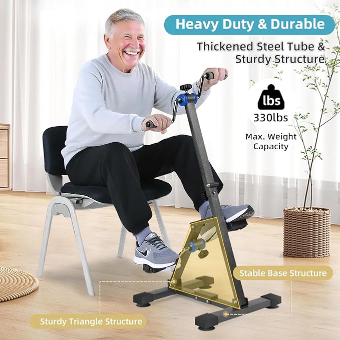 Arm and Leg Exercise Pedal Machine for Seniors, Seated Rehabilitation Bike for Physical Therapy, Elderly Stroke Recovery & Mobility Training Equipment