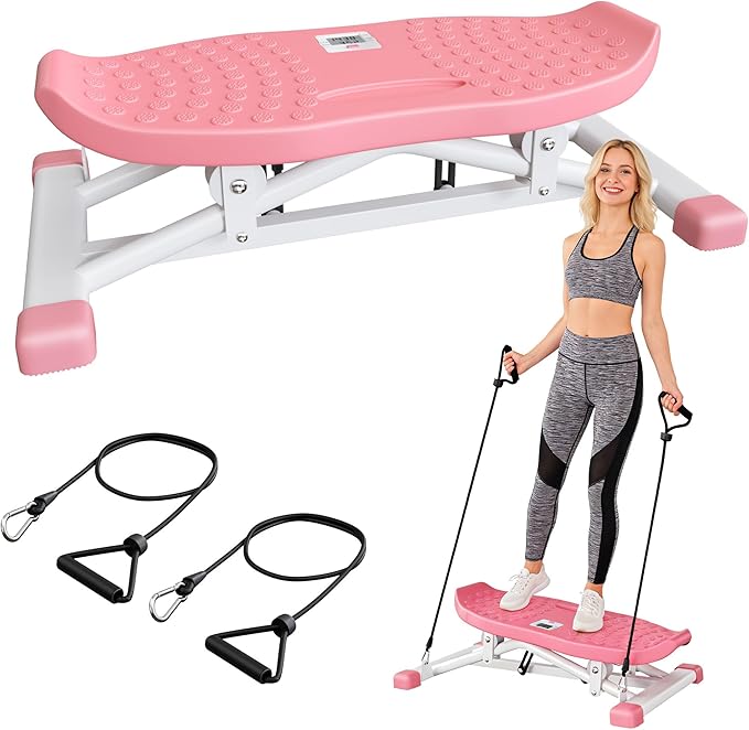 SogesPower Balance Board Trainer for Adults, Ski Balancing Machine with Resistance Bands & LCD Display, Wobble Board Rocking Stepper for Full Body Workout for Home Gym,Cardio Core & Leg Training
