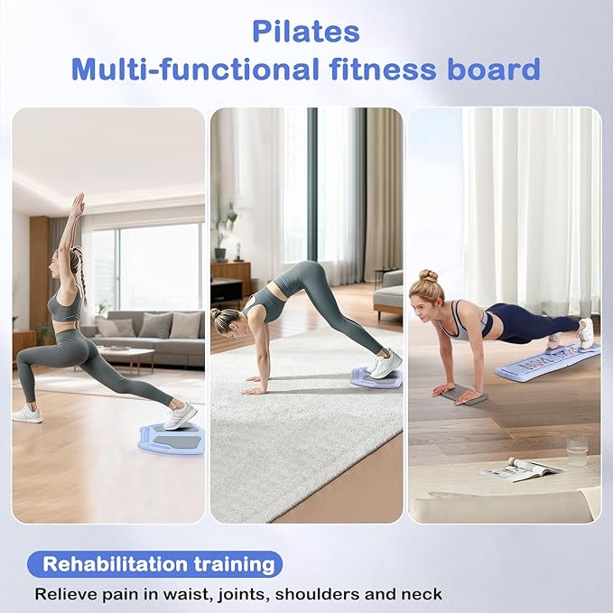 6-in-1 Foldable Pilates Board Reformer Kit, Portable Home Gym Equipment with Resistance Bands, Ab Board, Smart Timer & Phone Holder, Full Body Workout for Women