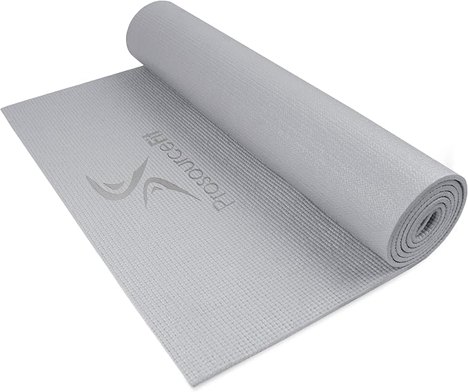 ProsourceFit Original Yoga Exercise Mat ¼” (6mm) Thick for Comfort and Stability with Carrying Straps, Non Slip –Multiple Colors