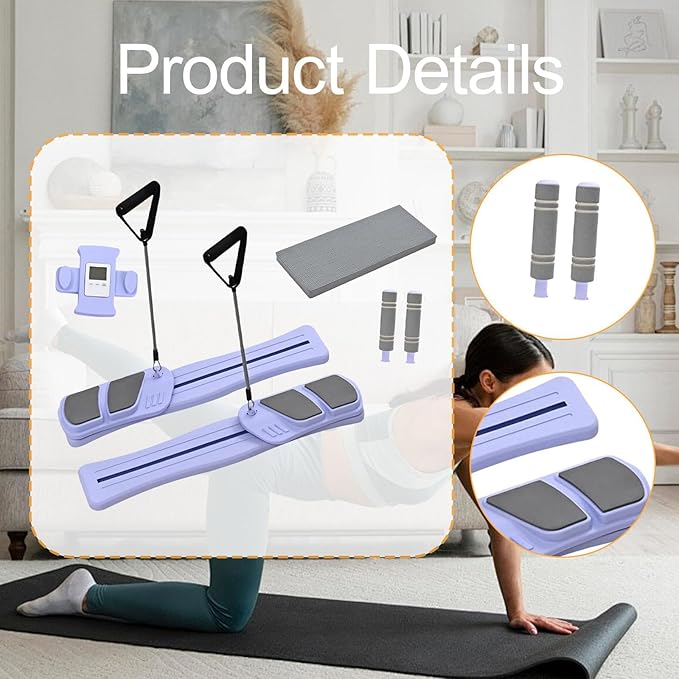 Colaxi Pilates Reformer Board Abdominal Board Exercise for Home Multi Purpose Workout Equipment for Women Training Portable