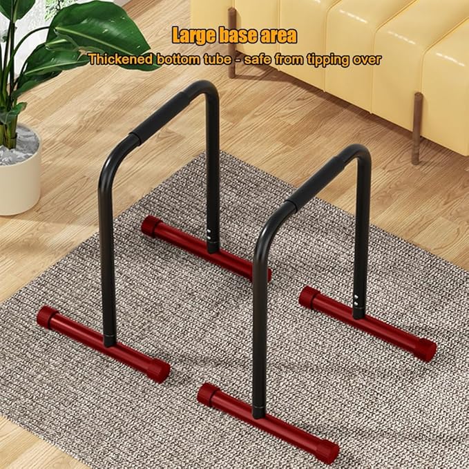 440lbs Heavy Duty Adjustable Height Strength Training Dip Stands Station, Home Gym Fitness Workout Dip bar Station,Tricep Dips, Pull-Ups, Push-Ups