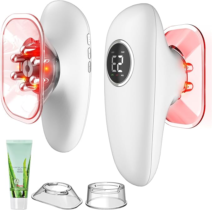 4 in 1 Body Sculpting Machine-Lymphatic Drainage Massager with 4 Adjustable Functions:Heating,Cupping,Red Light & Massage for Belly, Waist, Arms, Legs and Face