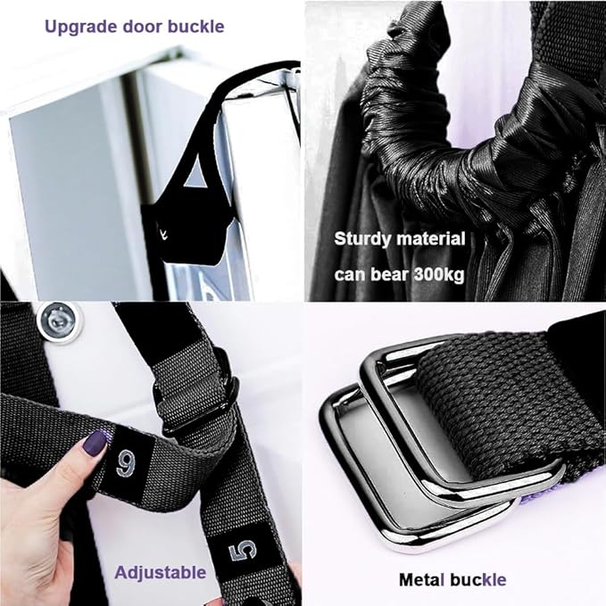 Leg Stretcher Strap - Yoga Stretching Strap,Yoga Door Swing,Backbend Training Rope with Door Anchor, Flexibility Trainer Stretching Equipment Assist Stretch Strap for Fitness Gymnastics Dance Aerial Ballet (purple)