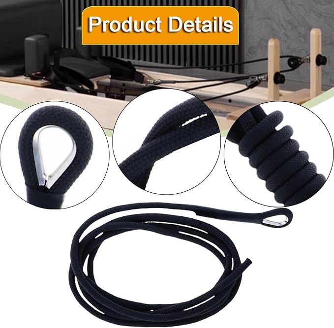 Pilates Reformer Pull Rope Replacement Strap 109.45inch for Core Bed Studio Home Yoga Workout Equipment