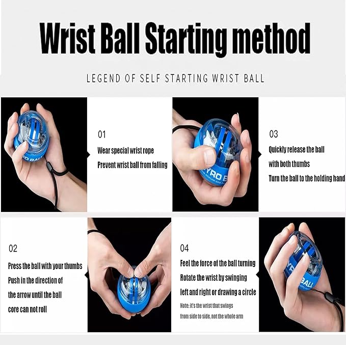 Wrist Strengthener Ball Forearm Exerciser Auto-Start Wrist Gyro Ball, Lotorr Ball Used to Strengthen Arms, Fingers, Wrist Bones and Muscles