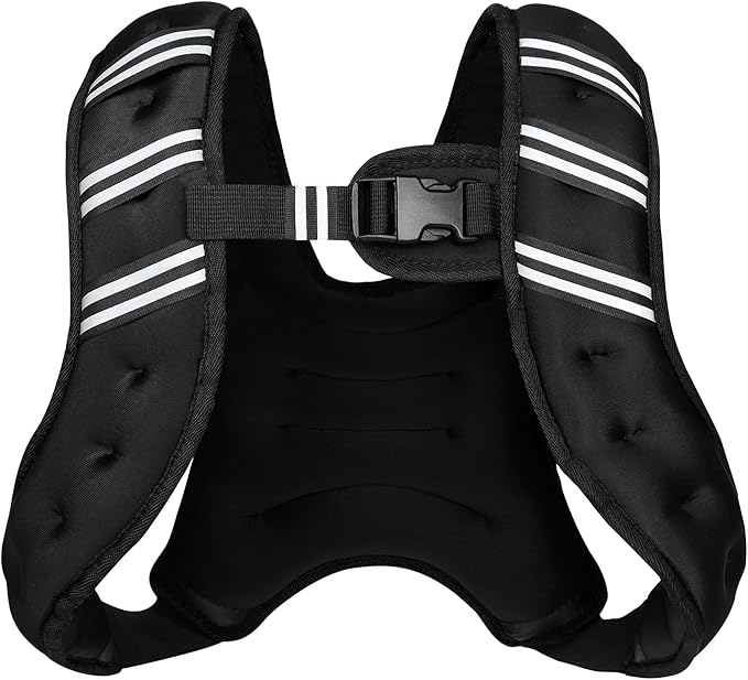Weighted Vest for Women Men, 6lb/8lb/12lb/16lb/20lb/25lb/30lb Adjustable Weight Vest with Reflective Stripes for Workout, Strength Training, Running, Fitness, Muscle Building, Weight Loss, Rucking Vest With Phone Pouch