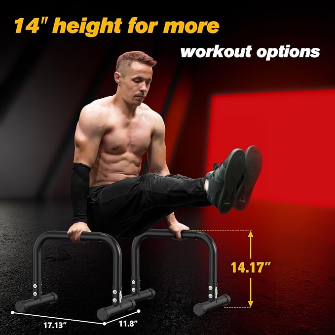 RELIFE Dip Station Functional Heavy Duty Dip Bar Parallette Push Up Stand