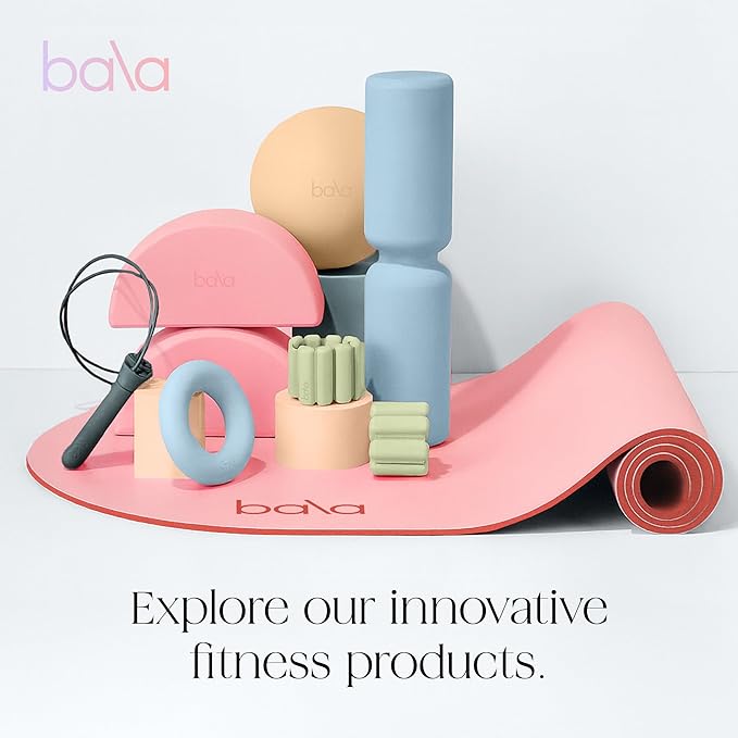 Bala Yoga Mat for Home Gym - Non Slip Exercise Mat for Home Workout, Stretching, Pilates, Aerobics & Floor & Fitness Work Out - Indoor Exercising Mat