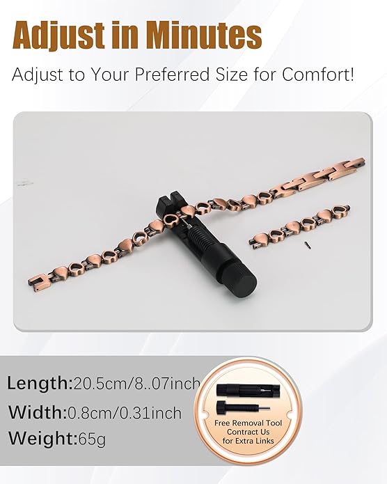 Copper Bracelets & Rings for Women, Copper Magnetic Bracelet for Women