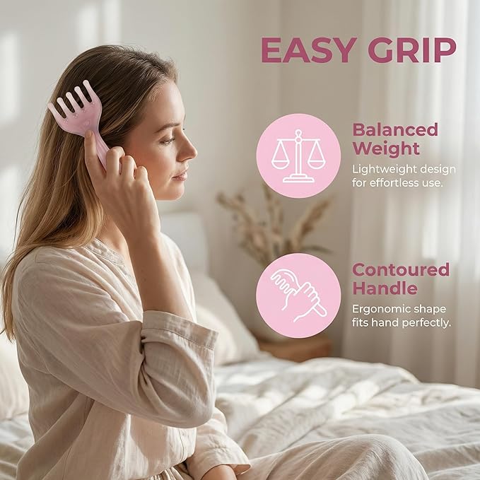 TOYANDONA Scalp Massager for Stress Relief Manual Five-Claw Head Massage Tool - Resin Gua Sha Comb for Scalp Relaxation and Enhanced Essential Oil Absorption - Small Size for Home Use