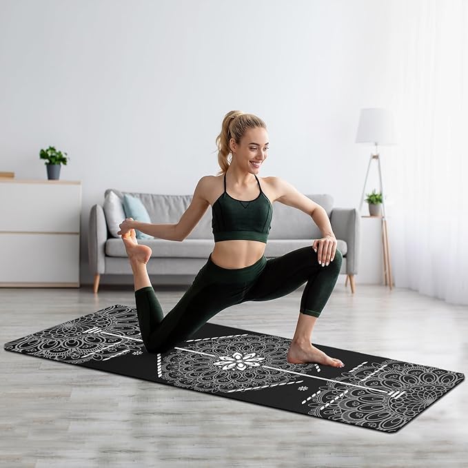 FOLAI Extra Thick Yoga Mat 6mm，pilates mat thick - Non-Slip Exercise Mat for HIIT, Pilates & Home Workouts & Workout with Free Carry Strap