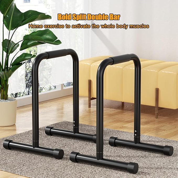 440lbs Heavy Duty Adjustable Height Strength Training Dip Stands Station, Home Gym Fitness Workout Dip bar Station,Tricep Dips, Pull-Ups, Push-Ups