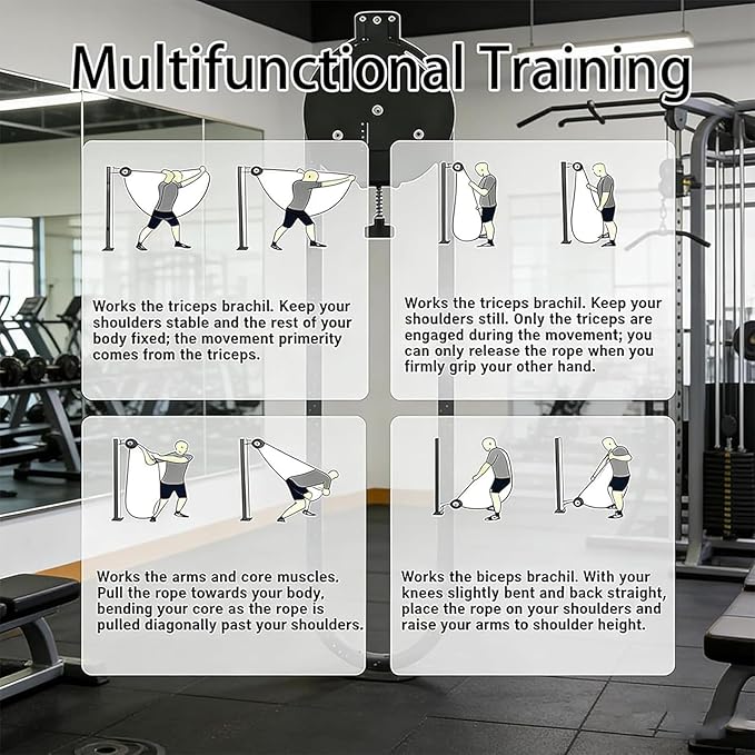 Endless Rope Trainer | Adjustable Resistance Trainer Machine | Suspension Portable Cable Pulley System | Closed-Loop Nylon Rope | Home Gym Pulley System for Interval Resistance Training