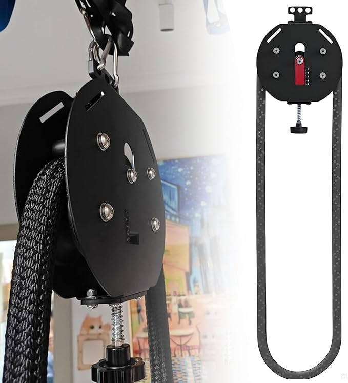 Endless Rope Trainer | Adjustable Resistance Trainer Machine | Suspension Endless Rope Pulley Trainer | Closed-Loop Nylon Rope | Home Gym Infinity Rope for Home Gym Red