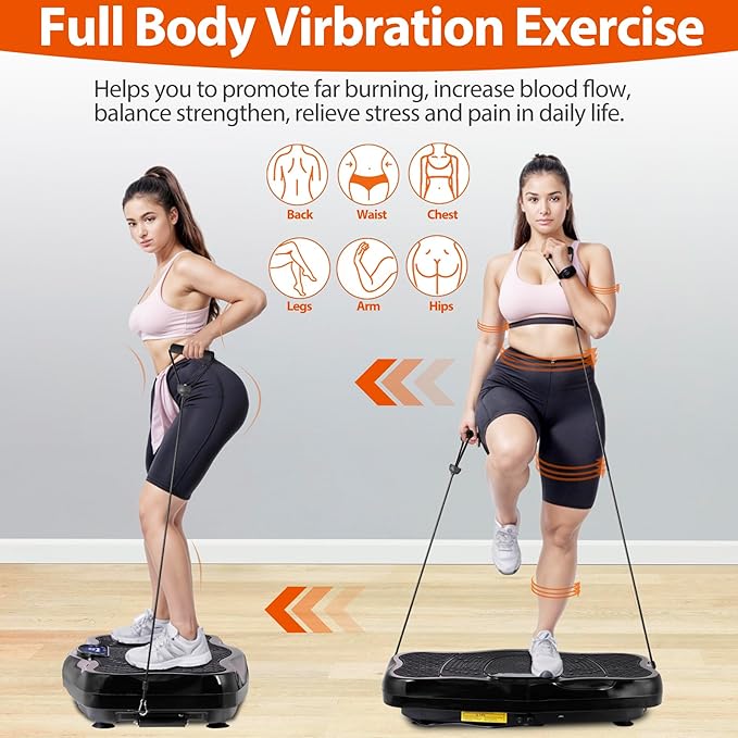 ZENY Vibration Plate Exercise Machine, Full Body Vibration Platform for Home Workout, Weight Loss, Lymphatic Drainage, Body Shaping