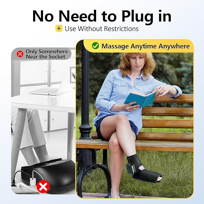 Comfytemp K1007 Air Compression Therapy Device, Portable Foot Massager for Circulation and Pain Relief, K251623 FDA Cleared