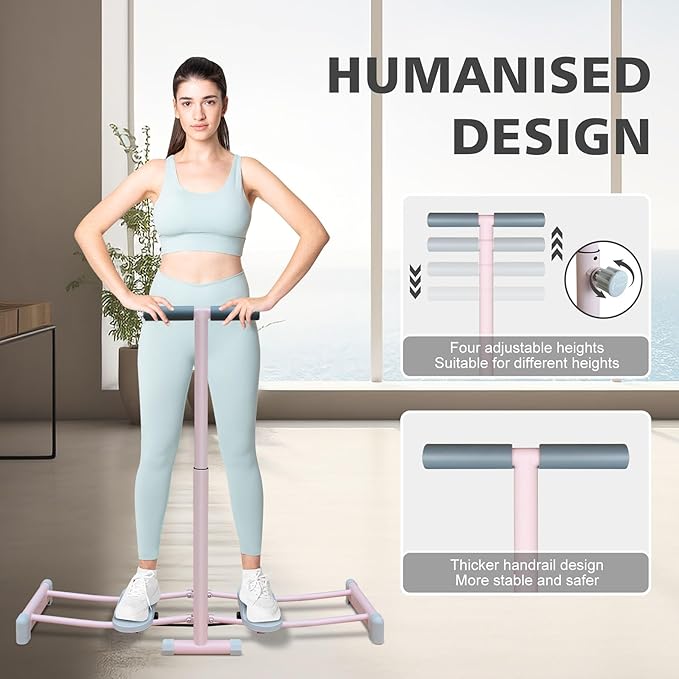 Ski Machine, Simulated Ski Trainer, Adjustable Height Ski Machine Exercise Equipment for Leg Pelvic Floor Muscle Workout, Fun Cardio Fitness Equipment for Home Full Body Workout
