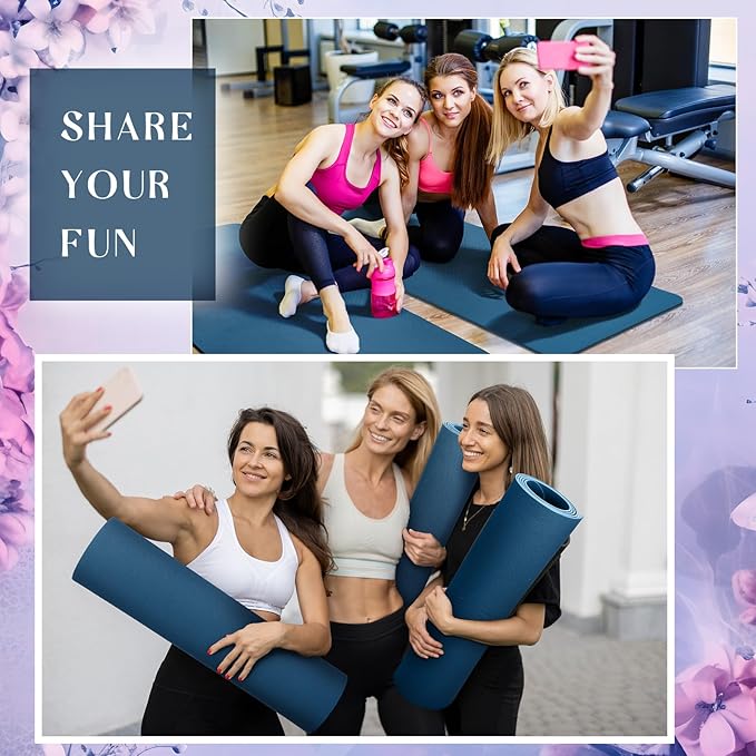 Timgle 6 Pcs 10mm Thick Yoga Mat Bulk, 68 x 24 Inches, Anti-slip Tear-resistant Exercise Mat Adult Kids Gym Mats for Fitness, Stretching, Workout and Studio, Outdoor Yoga, Pilates
