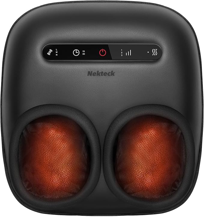 Nekteck Foot Massager with Heat [2026 Upgraded], Electric Shiatsu Foot Massage Machine for Circulation, Plantar Fasciitis & Neuropathy, 3 Intensity Levels, FSA Eligible Gifts for Men & Women