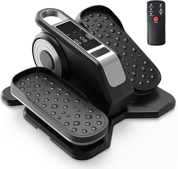 Sweetcrispy Compact Under-Desk Elliptical – Quiet Mini Pedal Exerciser with Adjustable Speed and LED Display, Portable Workout Equipment for Home or Office