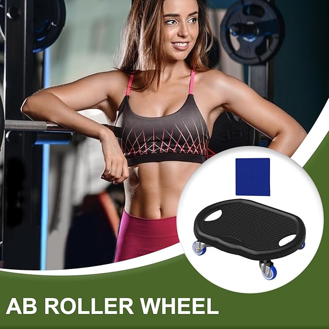 Ab Roller Board – PVC Stainless Steel 32x27x9cm | Abdominal Core Strength Trainer | Silent Exercise Plate For Home Gym Fitness Weight Loss And Daily Workout Use