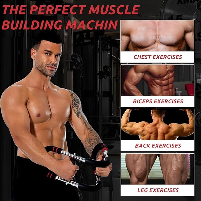 Twister Arm Trainer, Adjustable Chest Workout Equipment for Men & Women, Muscle Builder & Strength Training for Arms, Home Gym Strength Trainer, Chest Trainer (20-60 lbs)