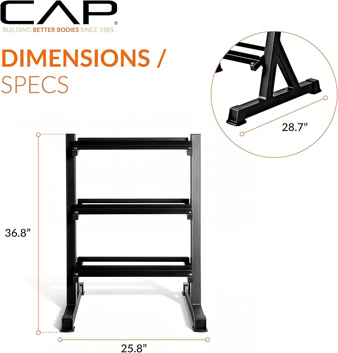 CAP Barbell Heavy-Duty Dumbbell Rack Pound Dumbbell Pairs