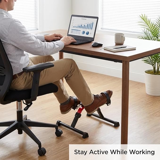 NOVA Medical Products Pedal Exerciser with Digital Display Tracker, Foldable Hand and Foot Cycle Exerciser, Great for Home, Office or Travel, Red