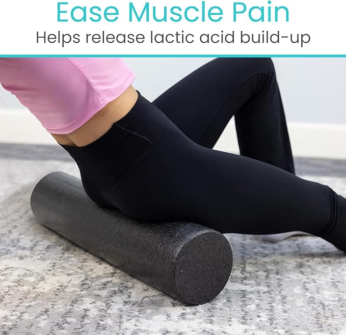 Vive High Density Foam Roller (18 inch) - Large Foam Roller for Exercise, Physical Therapy, Yoga, Pilates, Stretching - Pain Relief Massager for Trigger Point, Deep Muscle Massage, Myofascial Release