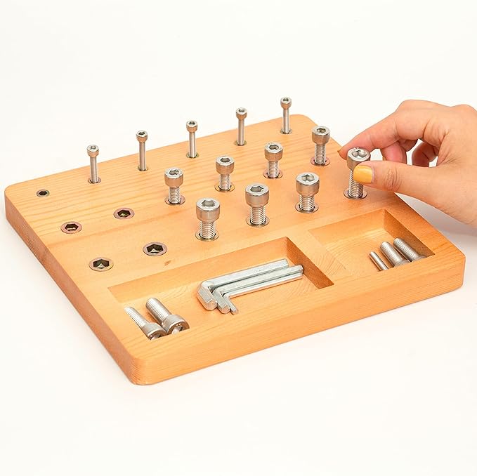 Wooden Pegboard for Finger Dexterity, Finger Strength Trainer for Hand Grip Strengthener Targeted Strength, Relief & Recovery– for Men, Women, and Seniors