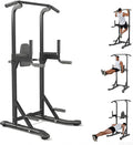 Power Tower Pull Up Bar Dip Station, 450LB Heavy Duty Carbon Steel Pullup Stand for Home Gym, Freestanding Strength Training Equipment, Bodyweight Workout Station, Indoor Fitness Rack, Chin Up Dip Bar