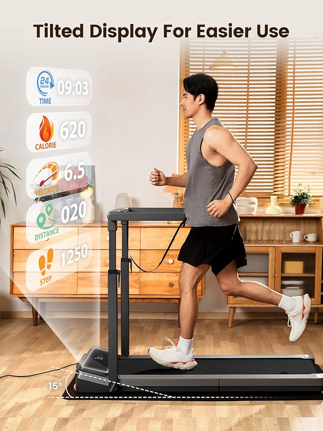 WALKINGPAD Folding Treadmill, 2 in 1 Walking Pad Under Desk Treadmill for Home and Office, Compact Foldable Design with App Control and LED Display