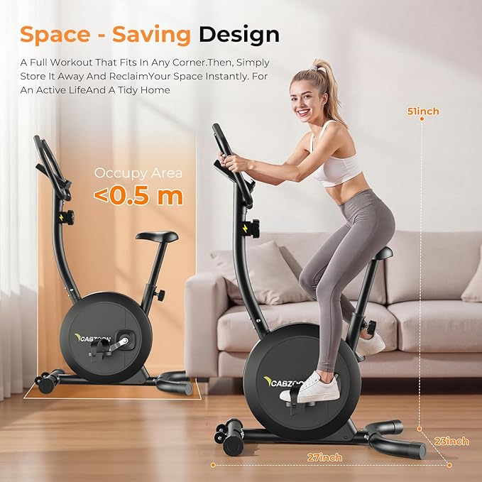 Exercise Bike Stationary Bikes for Home Adjustable Indoor Cycling Bike Magnetic Resistance Workout Bike Exercise Machine with Multi-Function Comfortable Seat, LCD Monitor, 264LBS Black