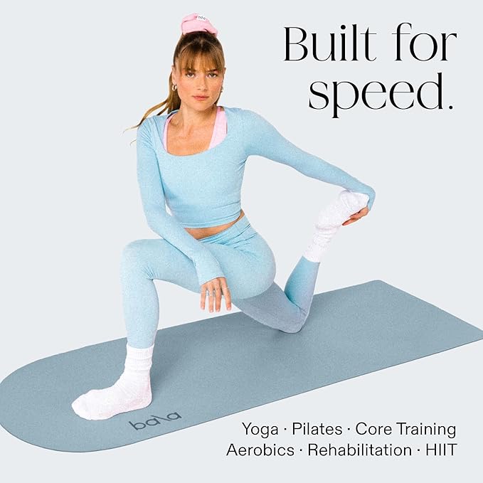 Bala Yoga Mat for Home Gym - Non Slip Exercise Mat for Home Workout, Stretching, Pilates, Aerobics & Floor & Fitness Work Out - Indoor Exercising Mat
