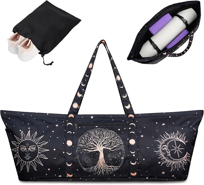 Yoga Mat Bag Yoga Mat Carrier with Shoes Compartment & Wet Pocket Pilates Bag with Zipper Pockets & Yoga Mat Holder Strap Yoga Bags and Carriers Fits All Your Stuff
