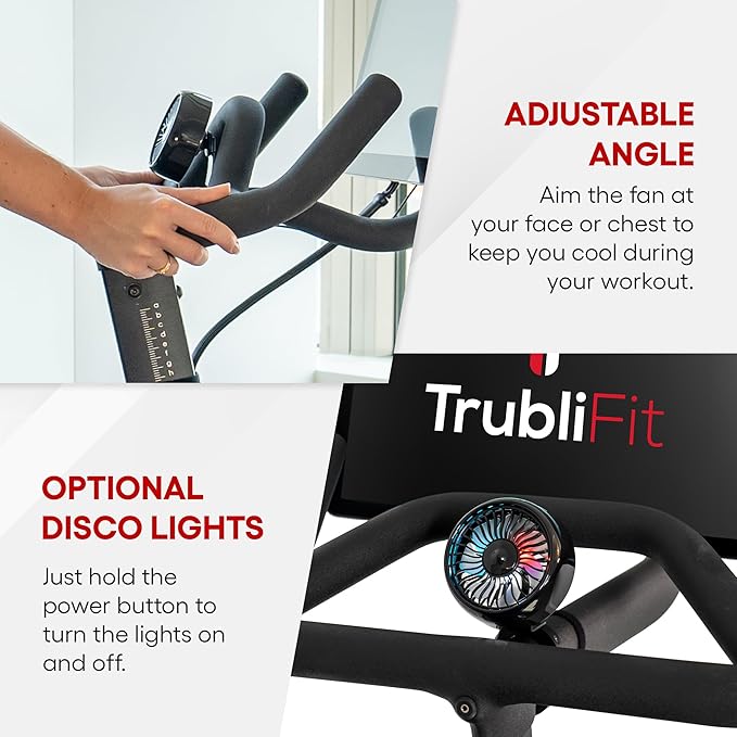 TrubliFit Fan for Peloton Bike & Peloton Treadmill - Accessories for Peloton - Fits Original Bike, Bike+ or Tread - No Batteries or Charging Required