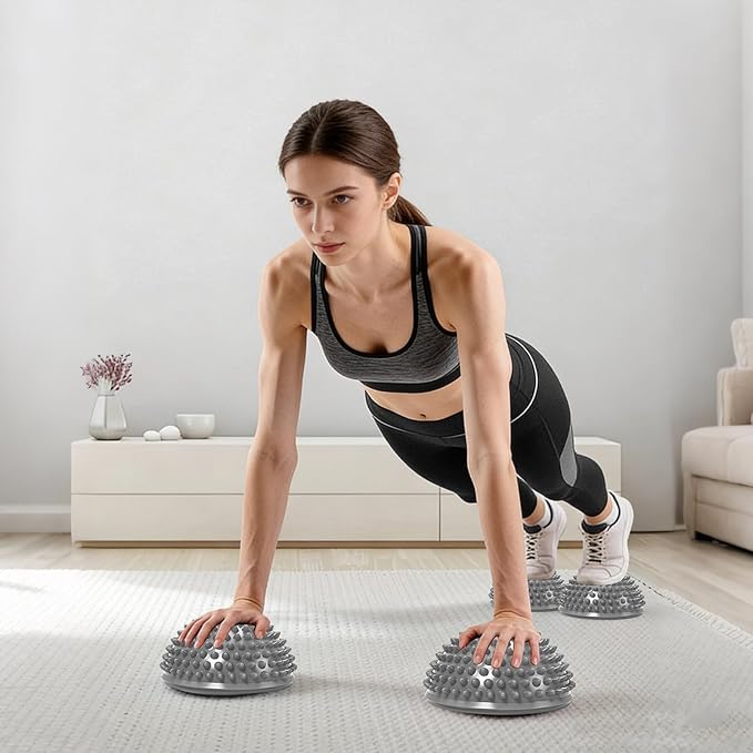 Wobble Cushion Set for Sensory Kids and Balance Training - Disc Plus 4 Pods, Board With Pump, Inflatable Stepping Pads for Adults