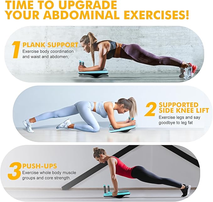 Plank Board, Core Trainer Balance Board, Pure Plank Board with Handles, Full-Body Workout, Home Fitness Equipment for Core Strength
