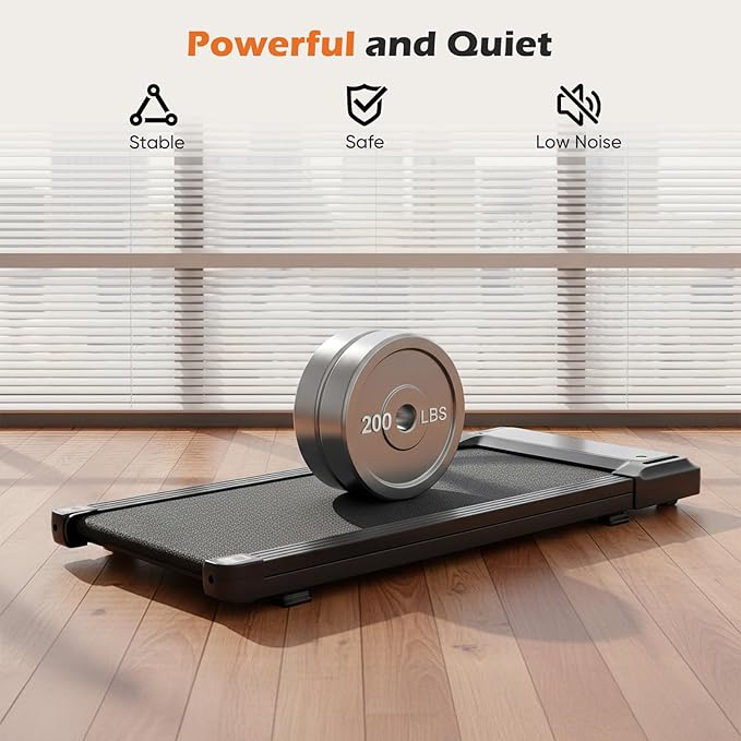 Sweetcrispy Compact Treadmill for Small Spaces, Quiet Under-Desk Walking Pad, Slim & Portable Design for Home Office Workouts, Easy to Store, Ideal for Apartments and Work-from-Home Fitness
